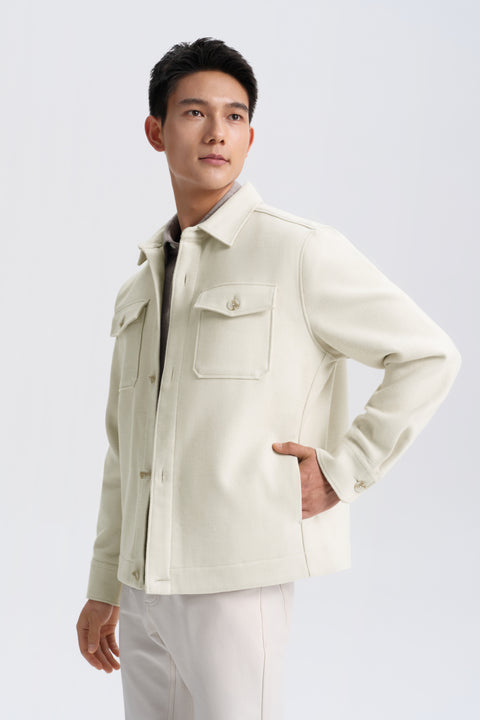 Cotton Yak Dobby Shirt Jacket | Heather Tofu 319EKP