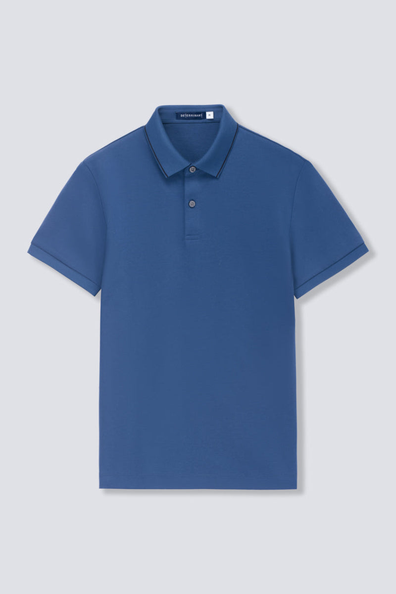 Super Soft Pique Tipped Polo | Blue NYE075