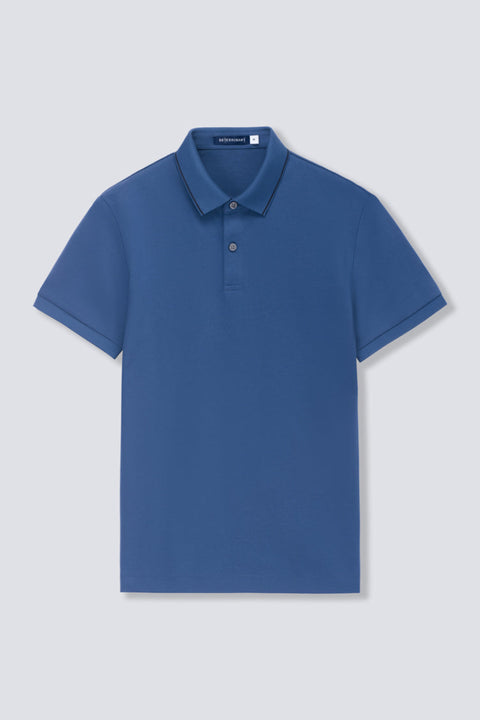 Super Soft Pique Tipped Polo | Blue NYE075
