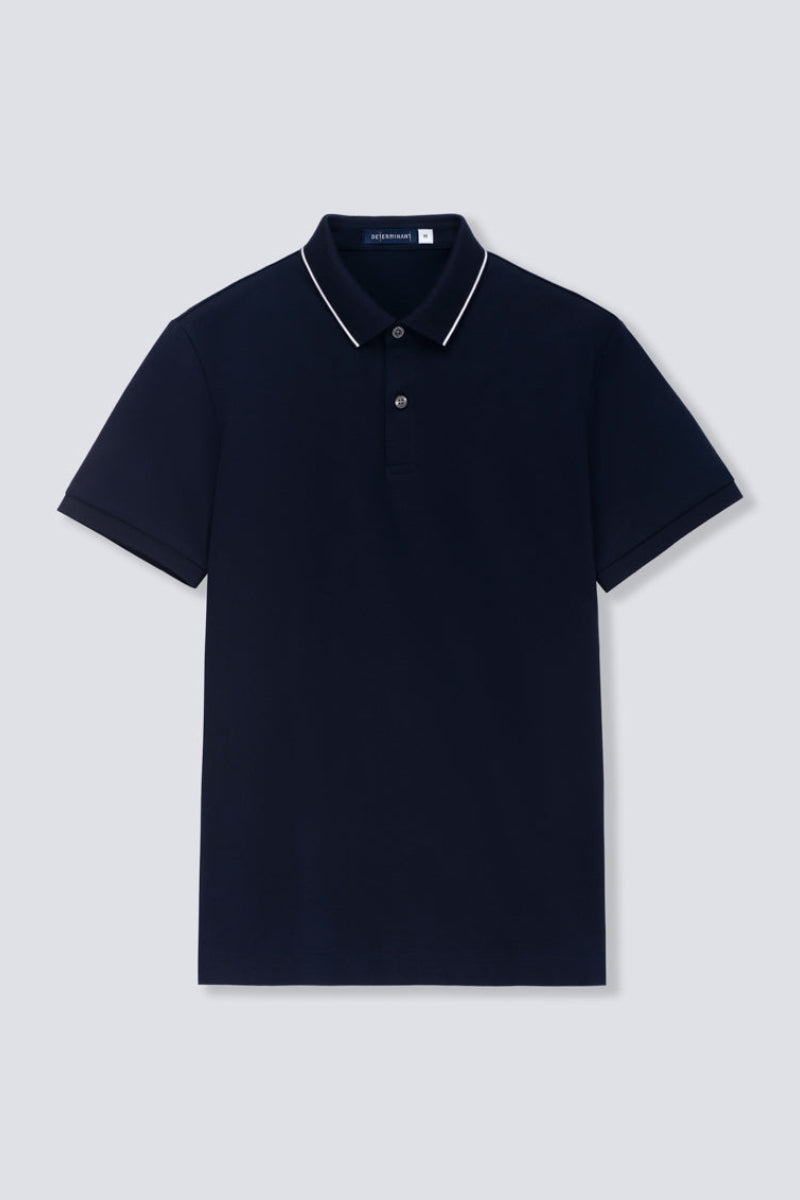 Super Soft Pique Tipped Polo | Navy NNY096