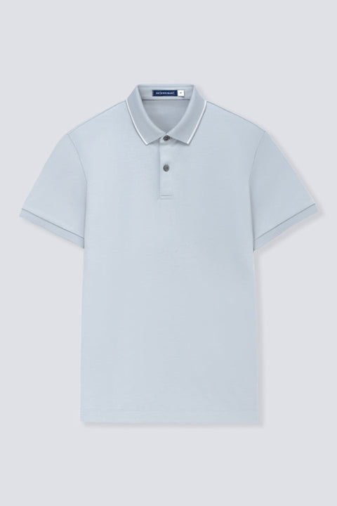 Super Soft Pique Tipped Polo | Grey Blue BLE251