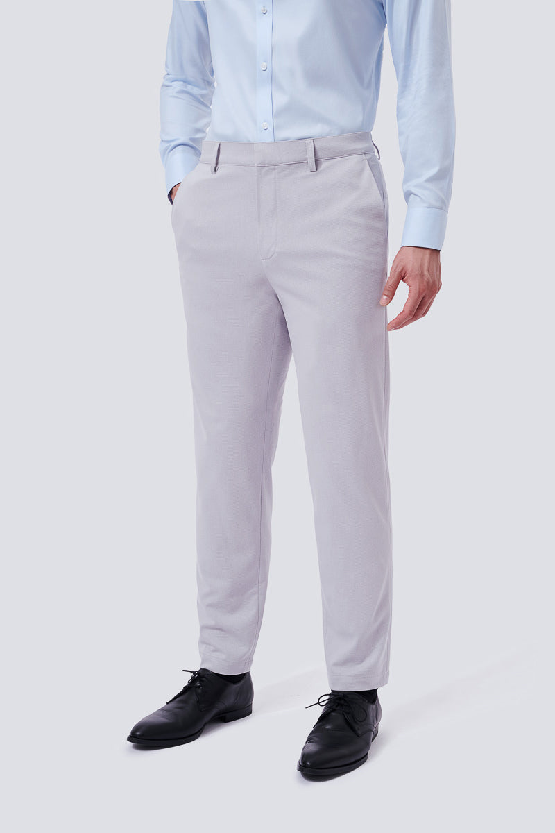 CottonSTRETCH Lightweight Knit Smart Pants  | Light Grey GYE126