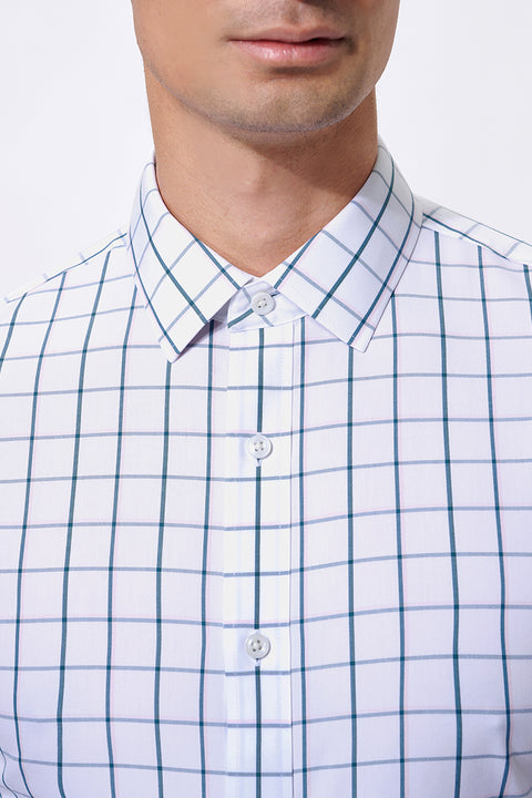 Wrinkle-Free Poplin Dress Shirt | Green Check 21046N