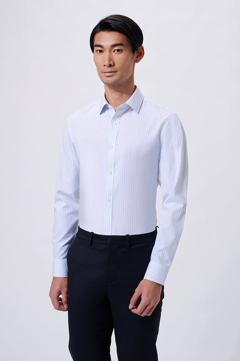 Wrinkle-Free Poplin Dress Shirt | Green Stripes 22497N