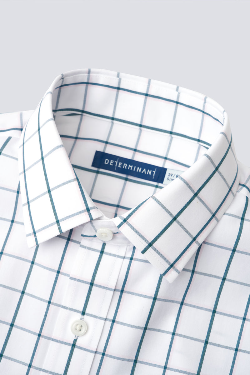 Wrinkle-Free Poplin Dress Shirt | Green Check 21046N