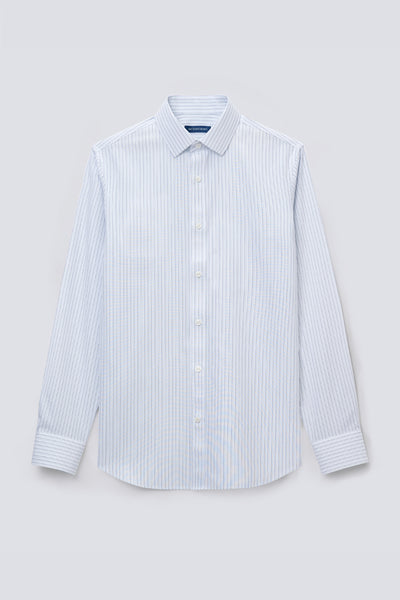 Wrinkle-Free Poplin Dress Shirt | Green Stripes 22497N