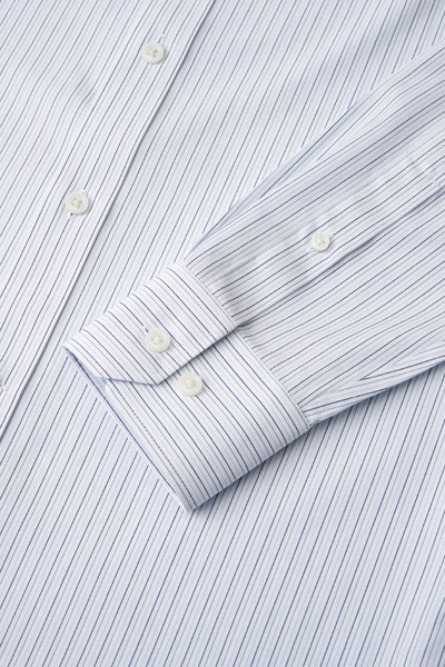 Wrinkle-Free Poplin Dress Shirt | Green Stripes 22497N