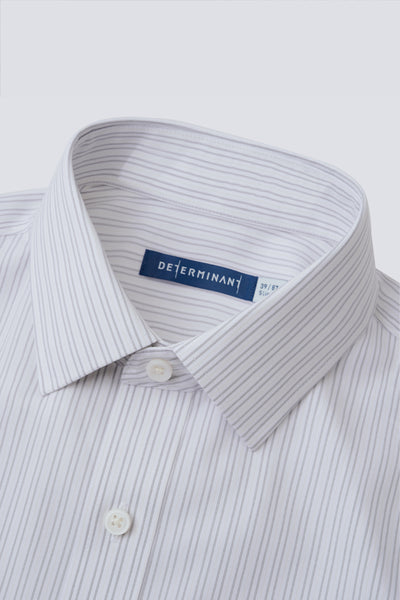 Wrinkle-Free Poplin Dress Shirt | White Multi-Stripes 21477N