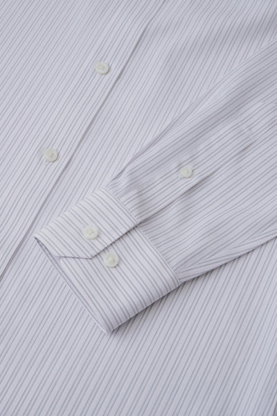 Wrinkle-Free Poplin Dress Shirt | White Multi-Stripes 21477N
