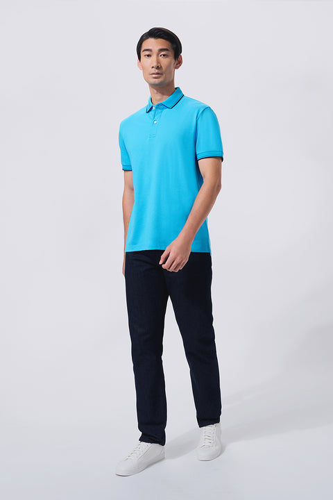 VISDRY™ Pique Tipped Polo | Blue P306UZ