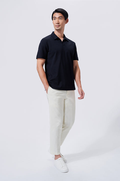 Regal Pique Buttonless Polo | Black BKFD01