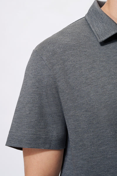 Regal Pique Buttonless Polo | Dark Grey EBCG30