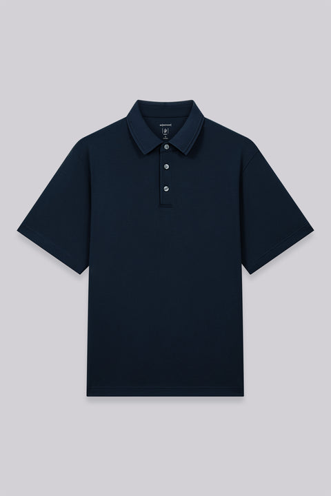 VISDRY™ Tonal Tipped Pique Polo | Navy 14036N