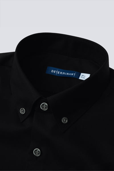 Poplin Button-Down Smart Shirt | Black BKFD01