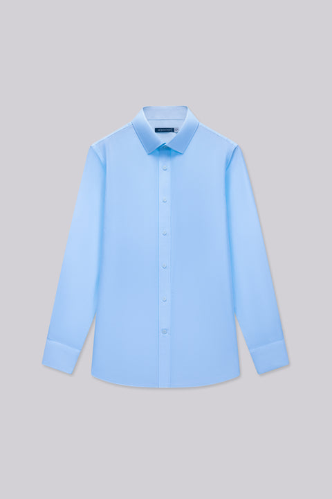   免燙斜紋商務襯衫 冰水藍色純色 30030N