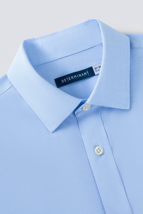 Wrinkle-Free Twill Dress Shirt | Light Blue Plain 16483N