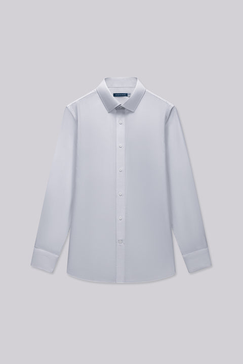 免燙斜紋商務襯衫 淺灰色純色 27222N