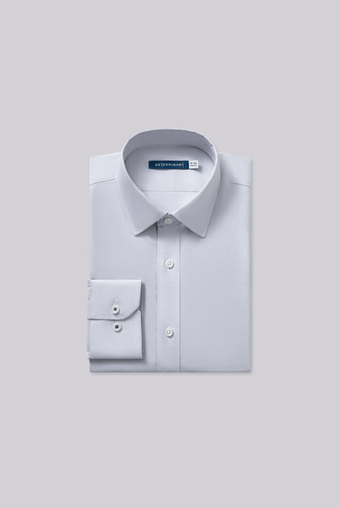 免燙斜紋商務襯衫 淺灰色純色 27222N