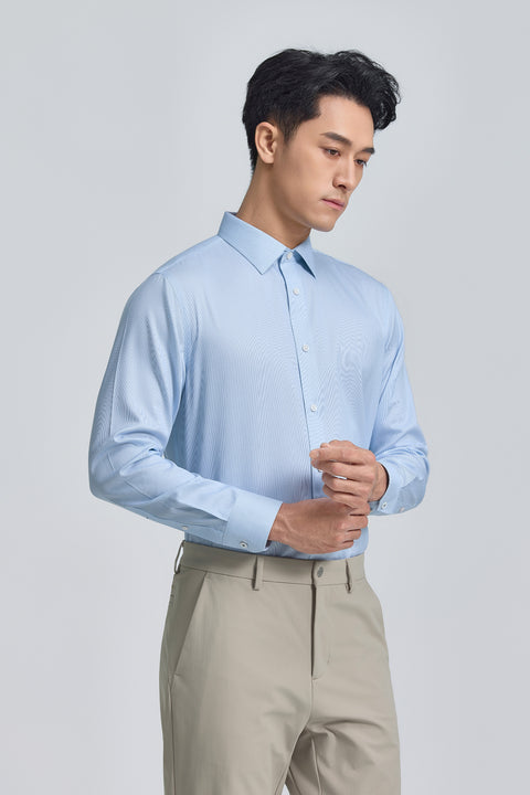 VISDRY™  商務襯衫 | 淺藍色條紋 18151N