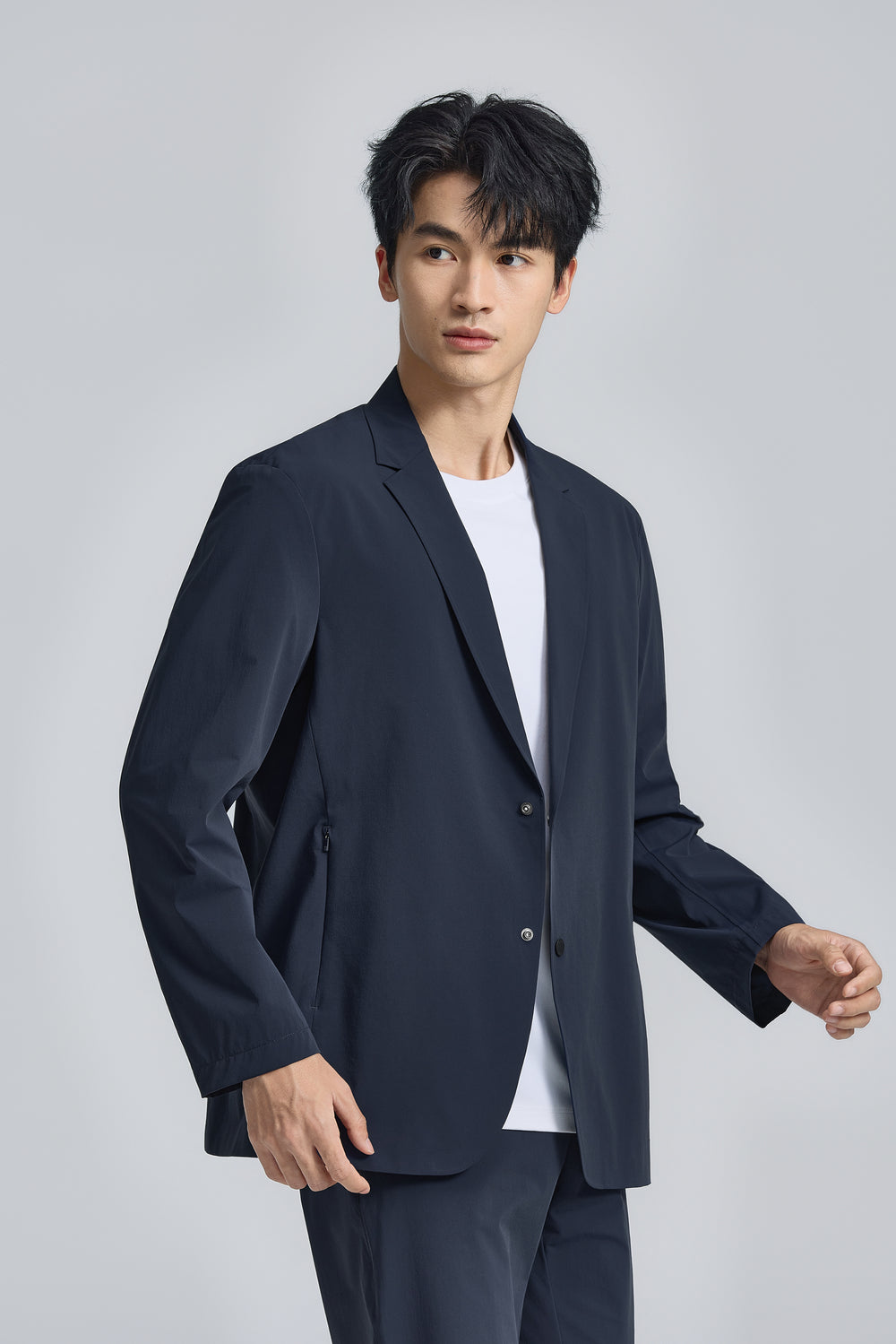 多向彈性通勤西裝外套 |深藍