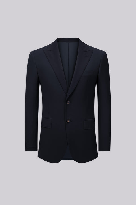 美麗諾羊毛標準剪裁西裝外套 | 深藍 NY0000
