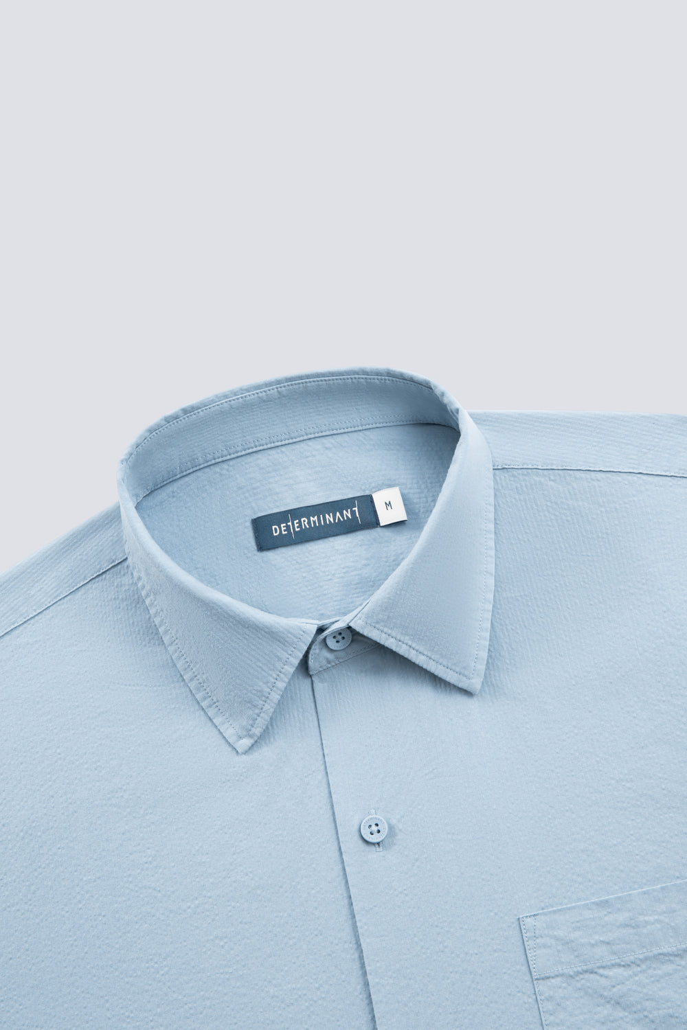Seersucker Short Sleeve Casual Shirt | Navy Grey 15908N