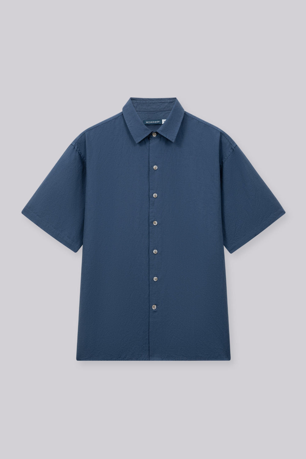 Cotton-Linen Short Sleeve Casual Shirt | Ensign Blue 25485N