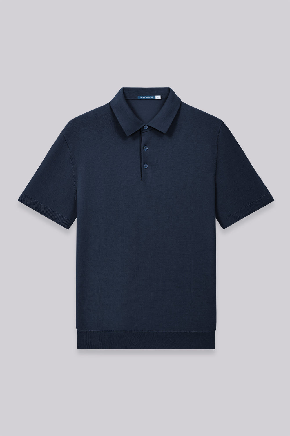 Flat-Knit Three-Button Sweater Polo | Navy 14036N