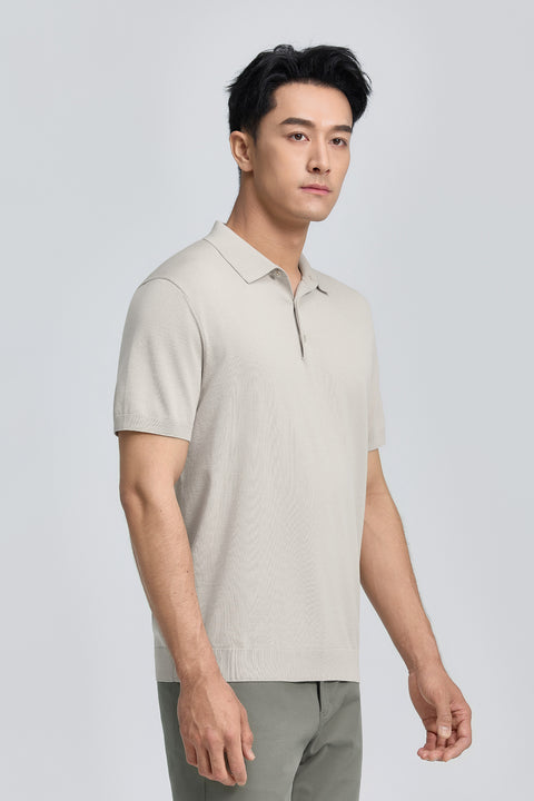 三鈕針織 Polo | 銀灰色 PT1400