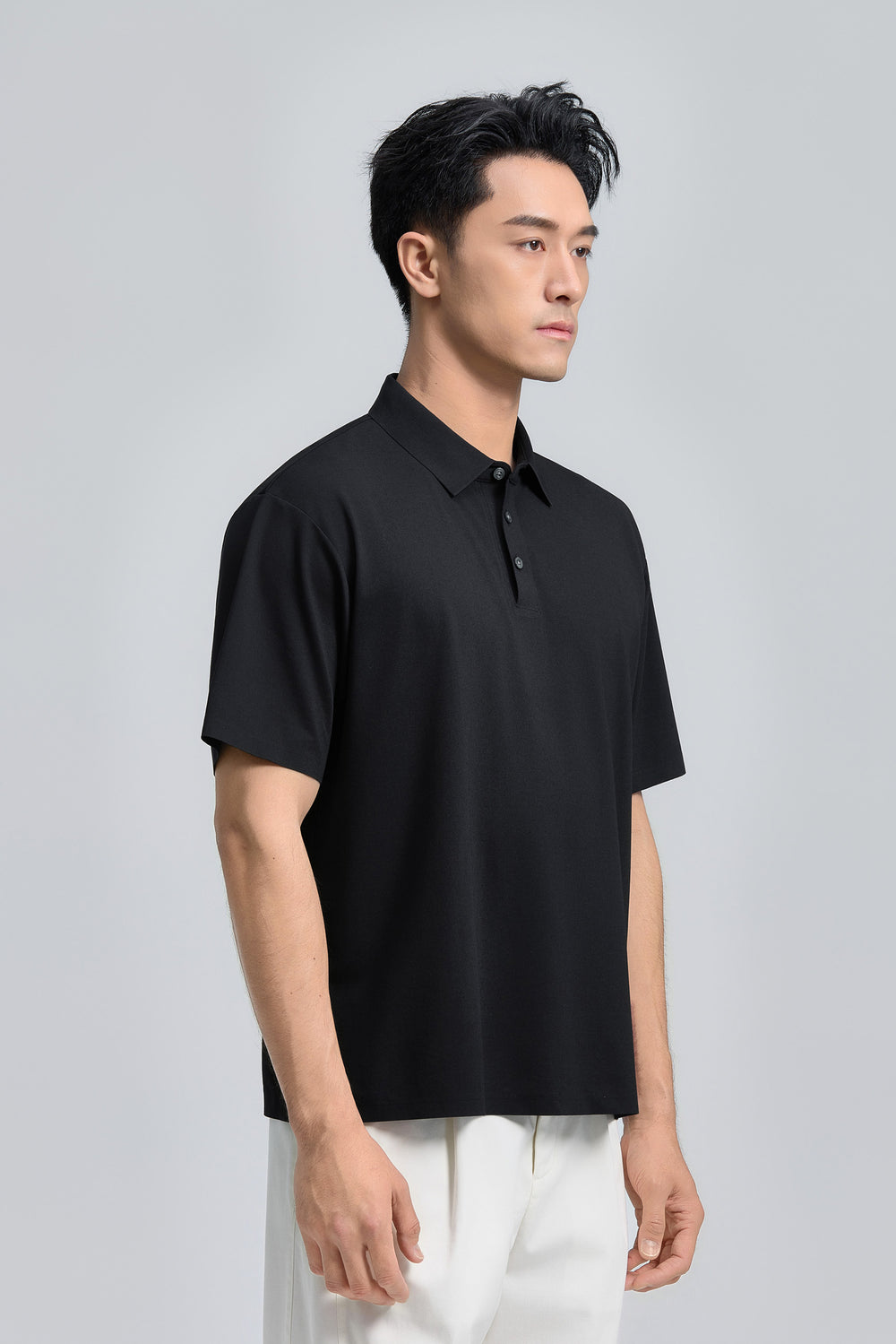 VISDRY™  珠地 Polo  黑色 BKFD01