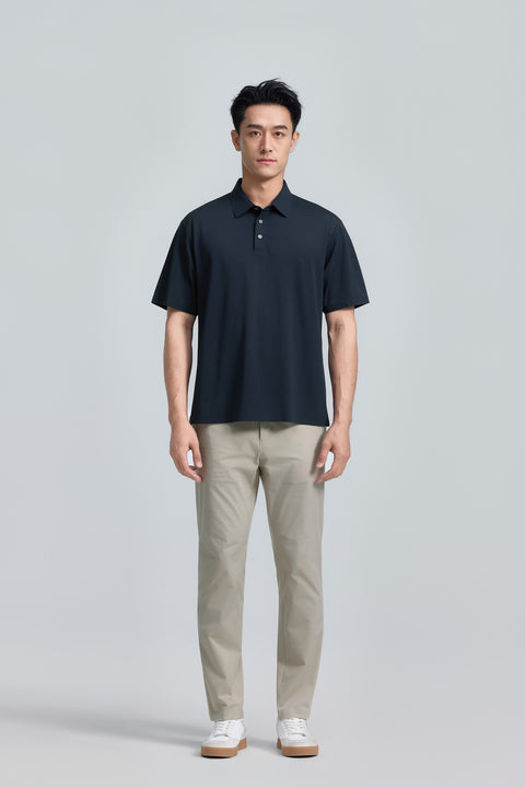 VISDRY™ 貼合珠地 Polo | 深藍14036N