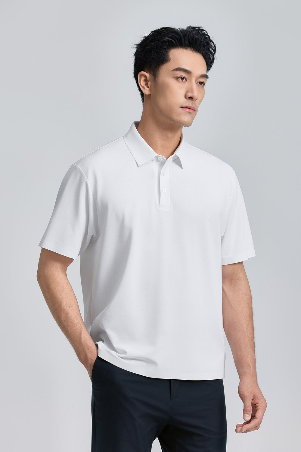 VISDRY™  珠地 Polo  白色 WH001Z