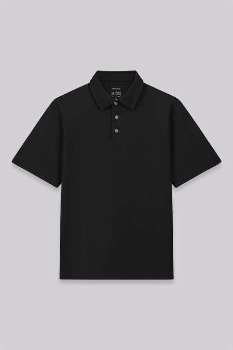 VISDRY™ Double-Face Knit Polo | Black BKFD01