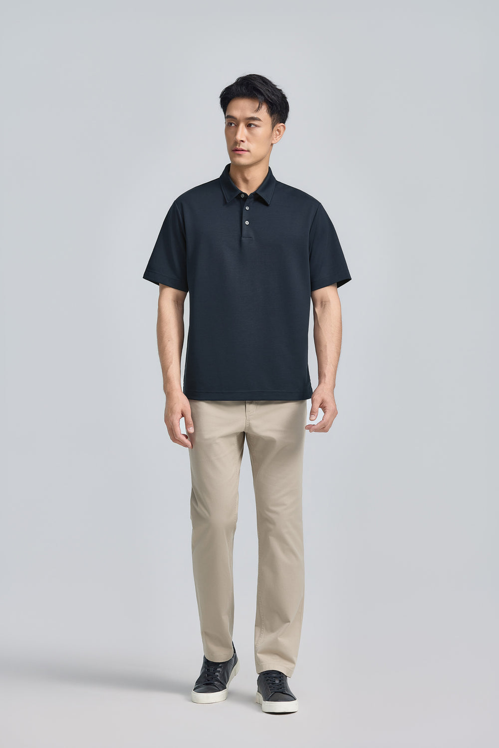 VISDRY™ 雙面針織Polo | 深藍 14036N