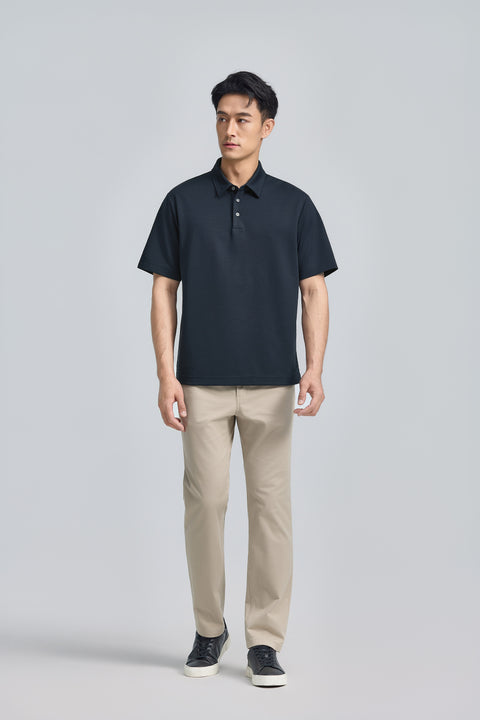 VISDRY™ 雙面針織Polo | 深藍 14036N