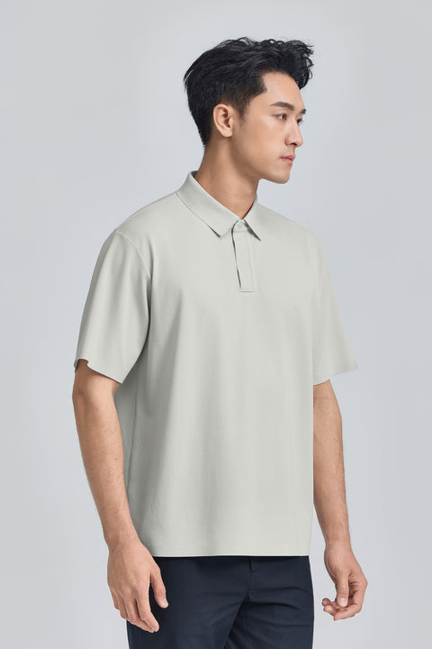 VISDRY™ Bonded Concealed Placket Pique Polo | Grey GYE128