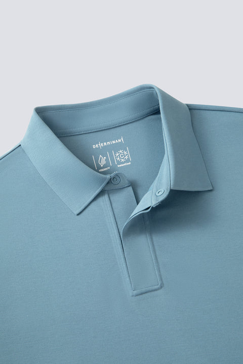 VISDRY™ Concealed Placket Sharp Pique Polo | Mystic Blue BLE128
