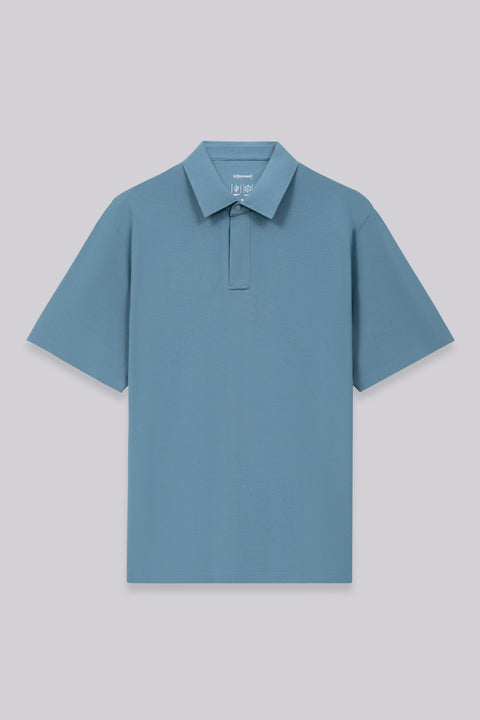 VISDRY™ Bonded Concealed Placket Pique Polo | Mystic Blue BLE128
