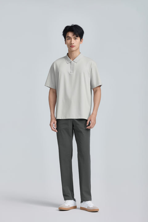 PrismCool 拉鍊領Polo  灰色 GYE128