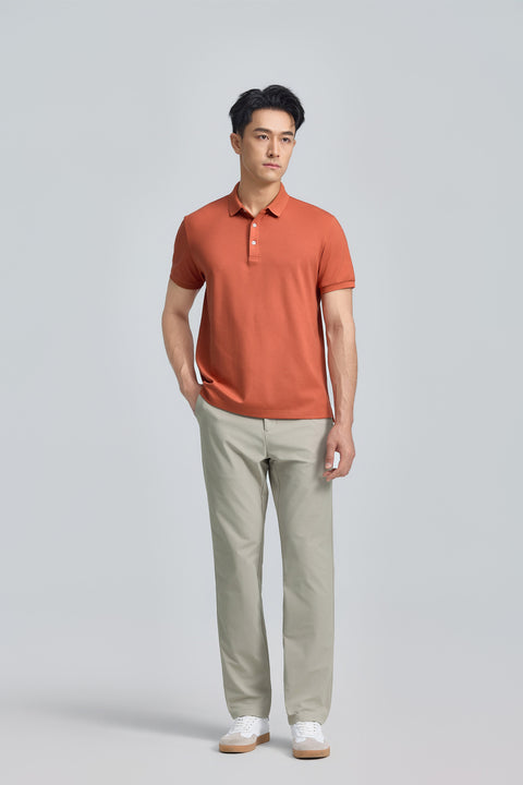 VISDRY™ 三鈕珠地Polo | 橙鏽色 PT1447