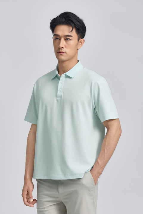 VISDRY™ 立體壓紋珠地 Polo | 海泡綠 PT4610