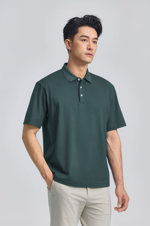 VISDRY™ 立體壓紋珠地 Polo | 青綠色 PT316C