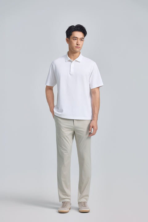 VISDRY™ 立體壓紋珠地 Polo | 白色 WH001Z