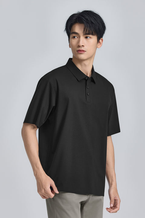 InstantCool Bonded Jersey Polo | Black BKFD01