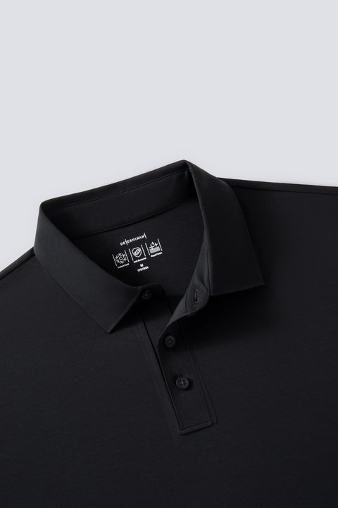 InstantCool Bonded Jersey Polo | Black BKFD01