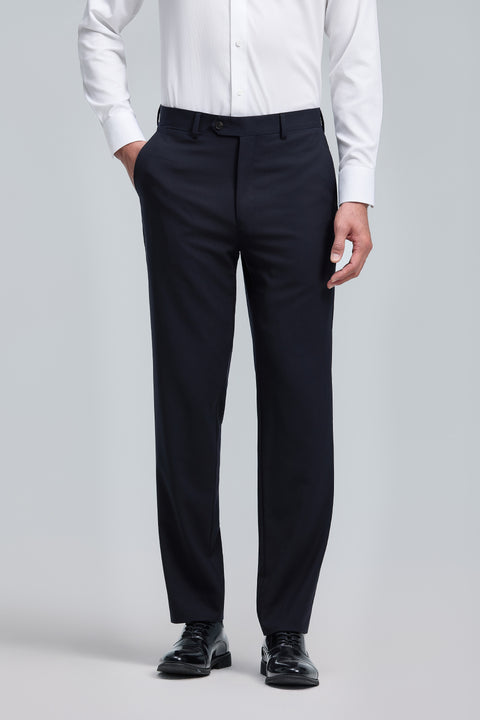 Merino Wool Regular Fit Tailored Pants | Navy NY0000