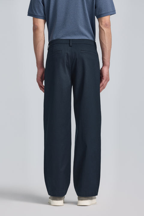 Cotton Barrel Leg Pants | Navy 18162P