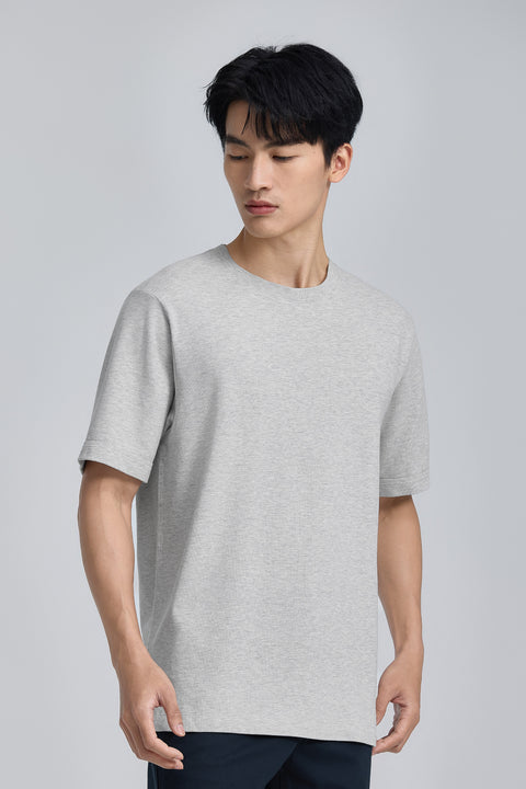 棉麻混紡圓領T恤 | 混色灰 EB5065