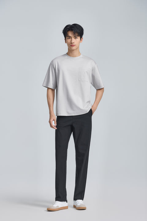 InstantCool 雙面針織圓領口袋T恤 | 淺灰色 GYFL01