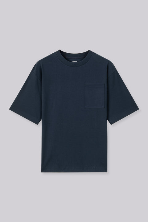 InstantCool Double-Face Knit Crew Neck Pocket T-Shirt | Navy 14036N
